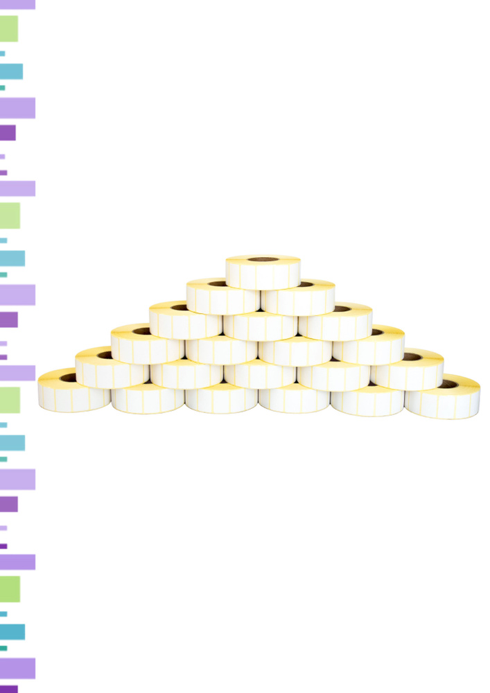 Термоэтикетка ЭКО 30х20, 21 ролик (1800 шт в ролике) втулка 40 мм упаковка  #1