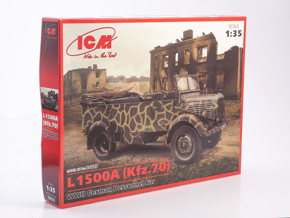 Сборная модель автомобиля ICM L1500A (Kfz.70), Германский армейский автомобиль II МВ 35525, масштаб 1/35 #1