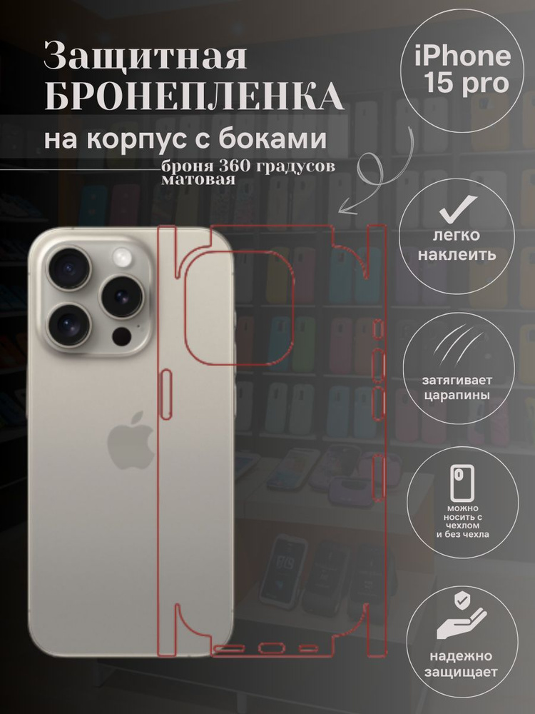 Гидрогелевая защитная пленка для IPHONE 15 PRO матовая #1