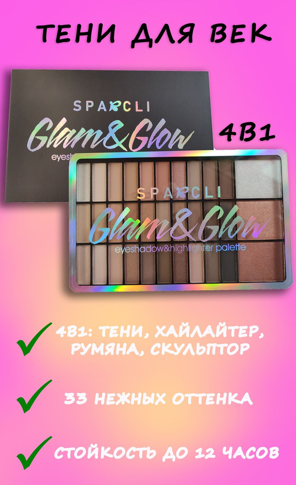 Палетка теней Glam&Glow Palette 33 #1