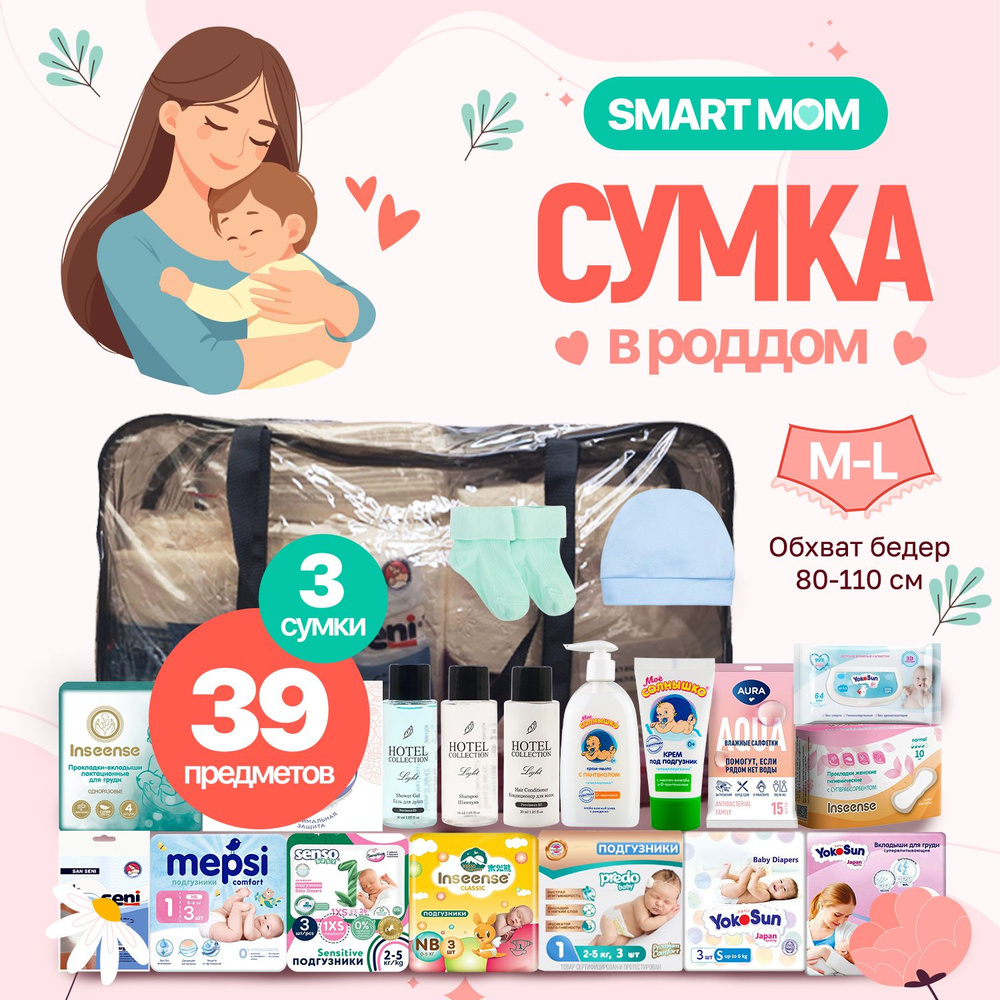 Готовая сумка в роддом для мамы и малыша #1