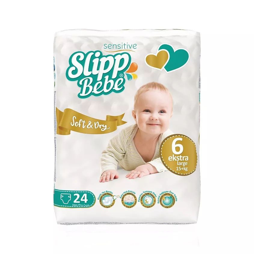 SLIPP BEBE Подгузники для детей TWIN № 6 цвет: Белый, 24 шт #1