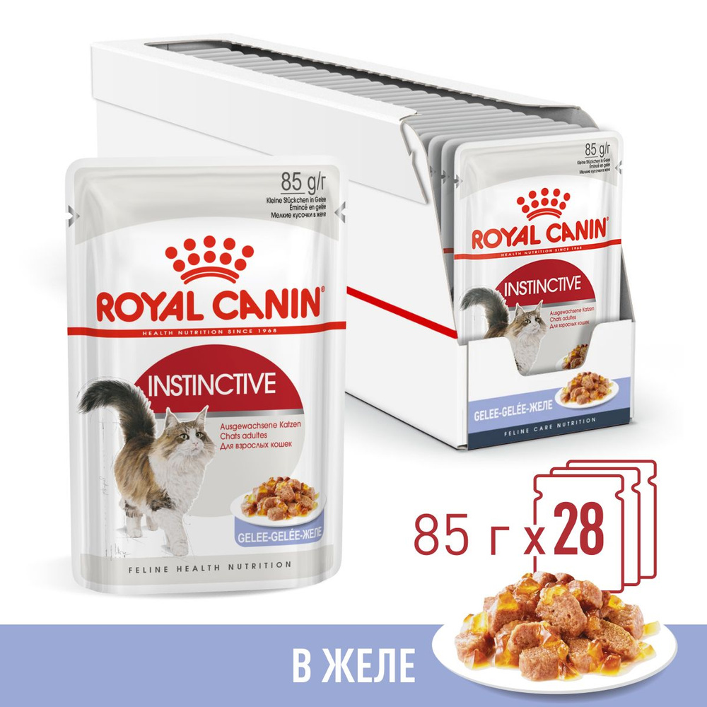 Корм для взрослых кошек Royal Canin Instinctive Корм консервированный ,желе, 85г*28шт  #1