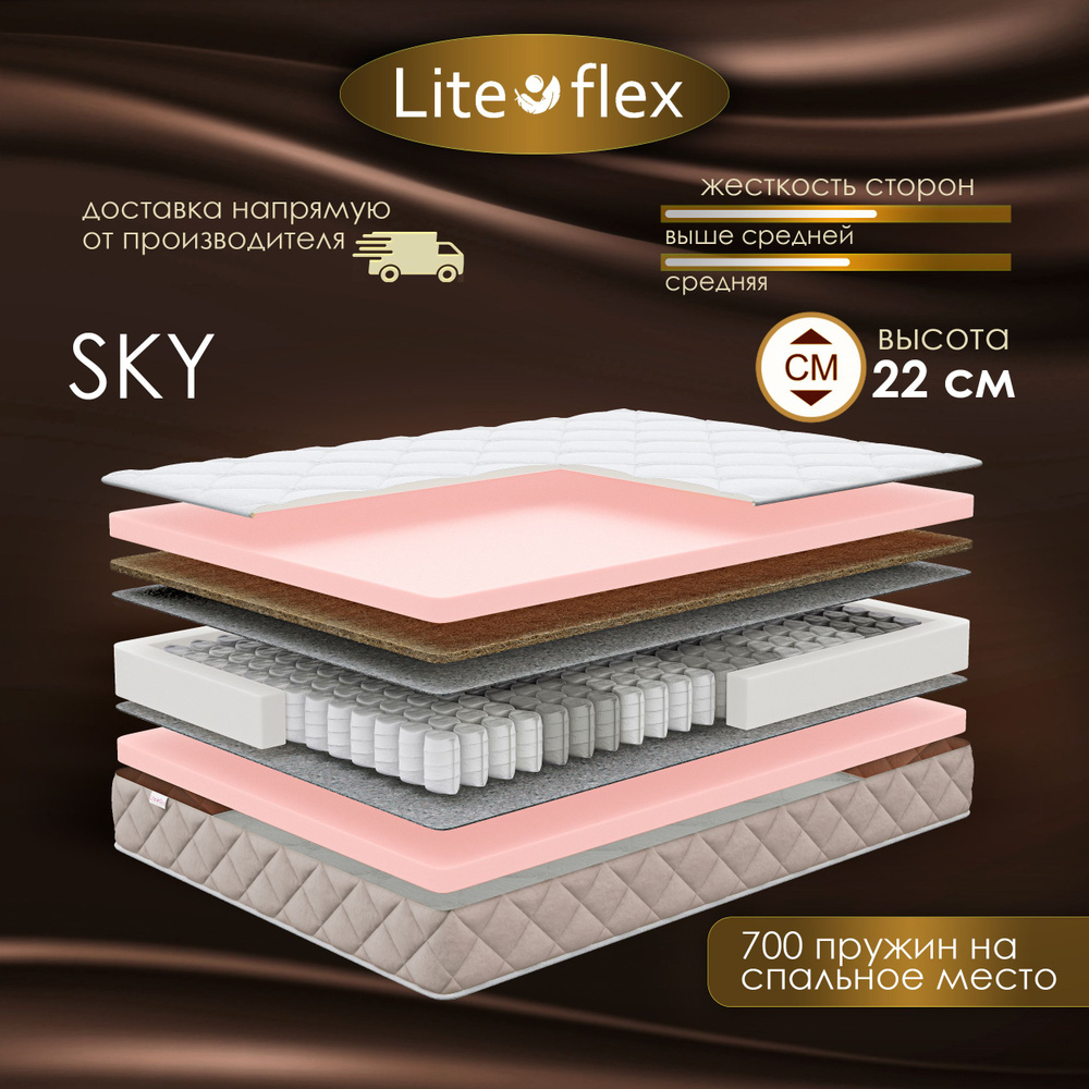 Матрас 90х200 двухсторонний анатомический на кровать Lite Flex Sky  #1