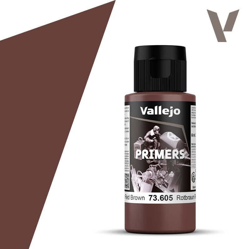 Краска Vallejo серии Surface Primer - German Red Brown 60мл. #1