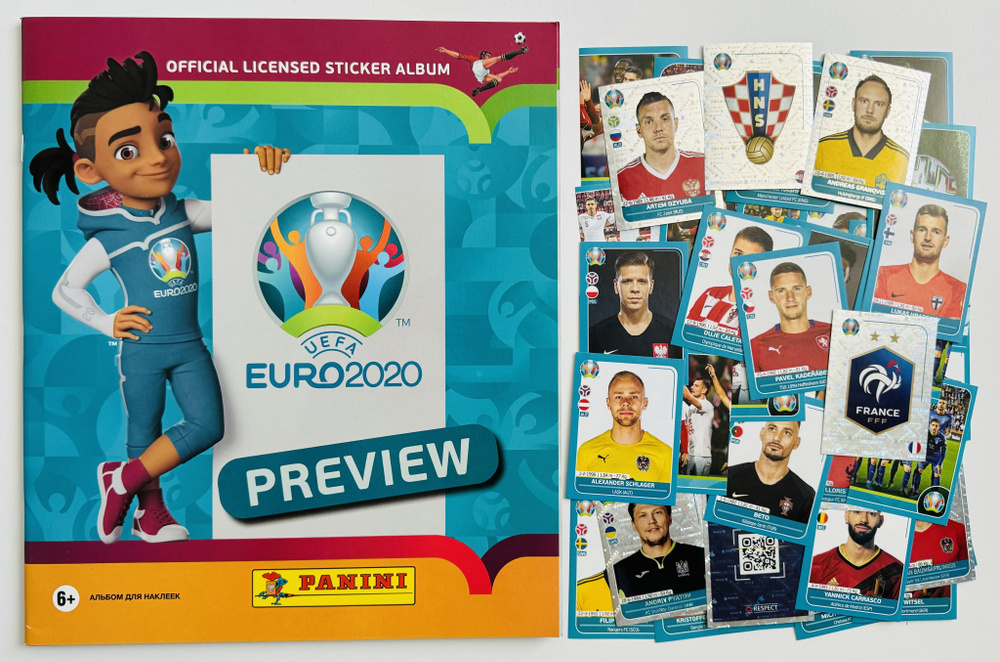 Panini EURO 2020 Preview пустой альбом + 50 стикеров #1