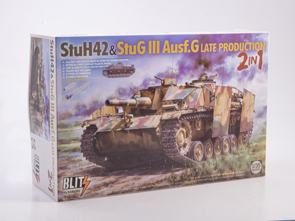 Сборная модель танка StuH 42 & StuG III Ausf. G Late Production 2in1 8006, масштаб 1/35  #1