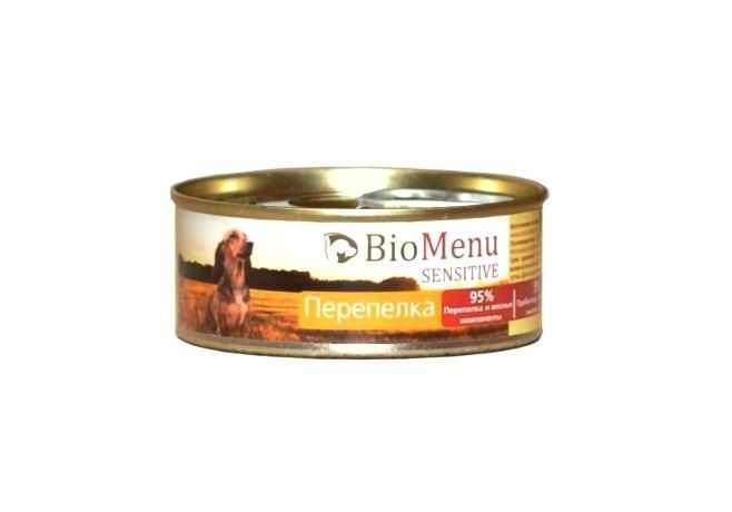 BioMenu Sensitive Консервы для Собак Перепелка, 100г x 24шт #1