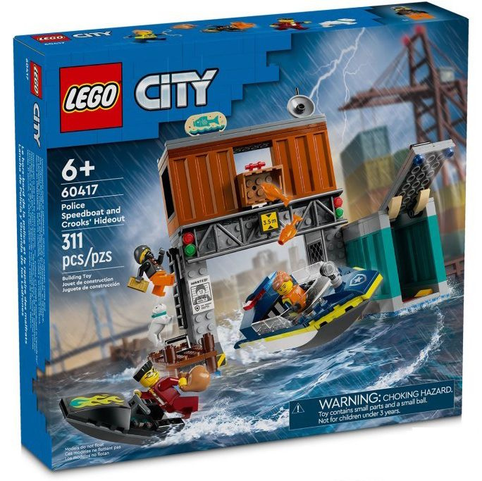 Конструктор LEGO City 60417 Полицейский катер и убежище преступников  #1