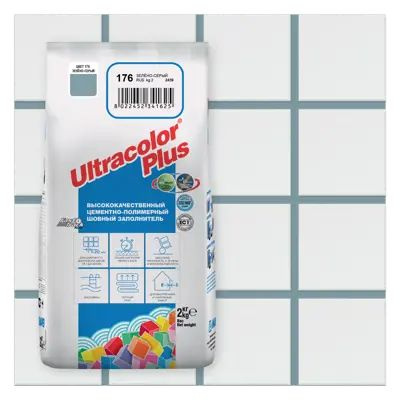 Mapei Ultracolor Plus/Мапей Ультраколор Плюс, 2кг,Цвет №176 Зелено-серый,затирка цементная  #1