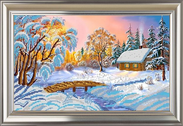 Канва (рисунок) для вышивания бисером Велисса "Морозное утро" 38*23,5 см  #1