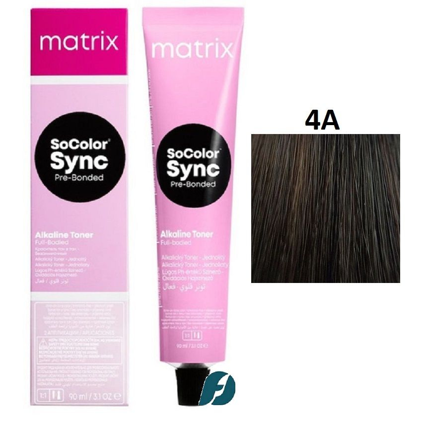 Matrix SoColor Sync 4A Краситель для волос тон-в тон шатен пепельный ,90 мл  #1