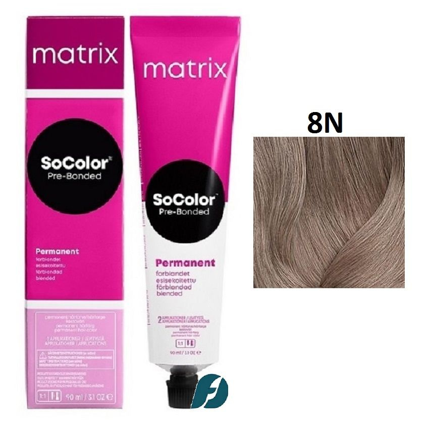 Matrix SoColor 8N Крем-краска стойкая для волос Светлый блондин, 90мл.  #1