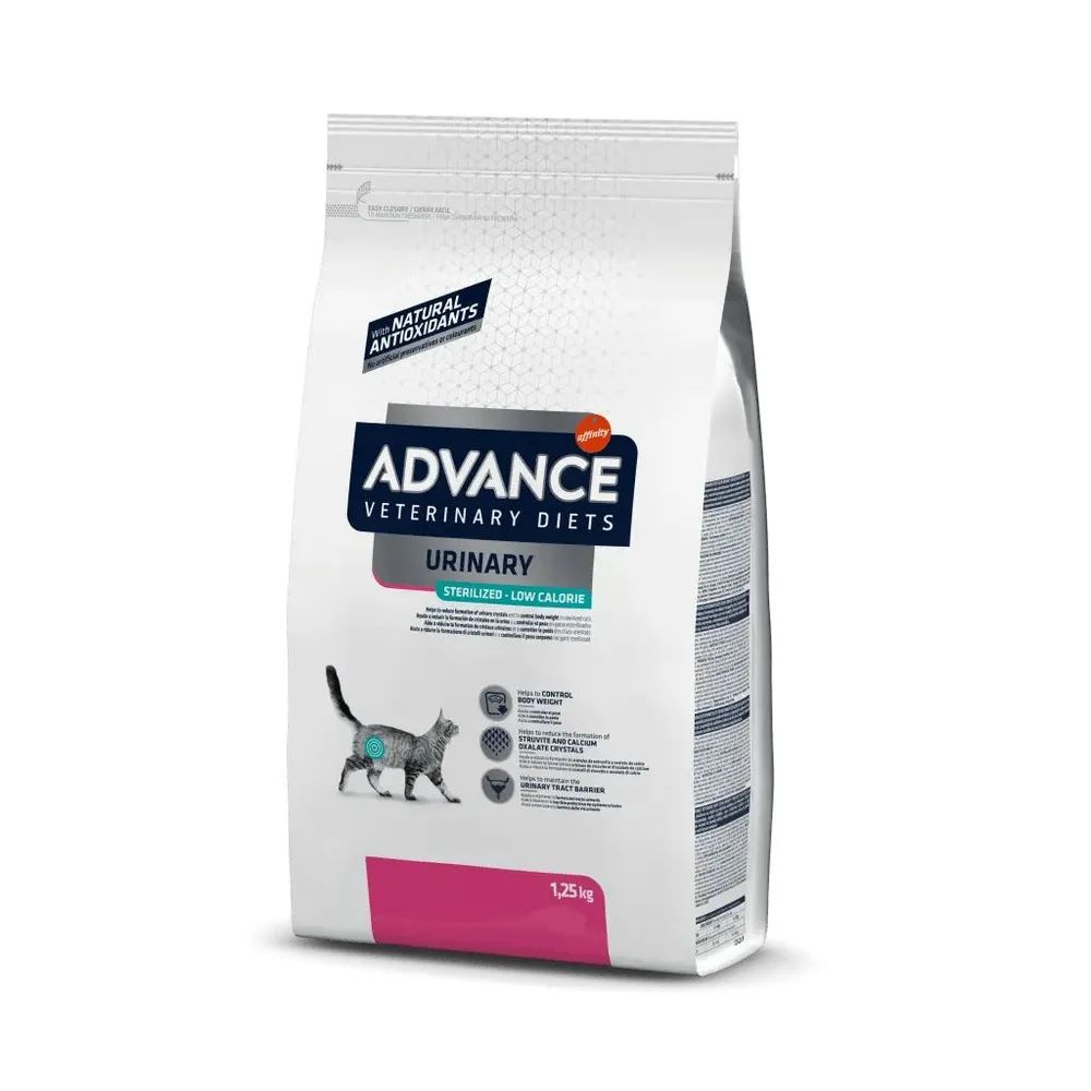 Корм сухой для кошек при мочекаменной болезни Advance VetDiet URINARY LOW низкокалорийный 1,25кг  #1