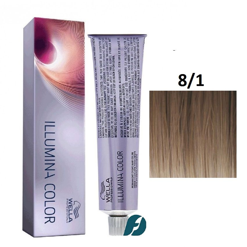 Wella Professionals Illumina Color 8/1 Крем-краска для волос - Светлый блонд пепельный, 60мл  #1