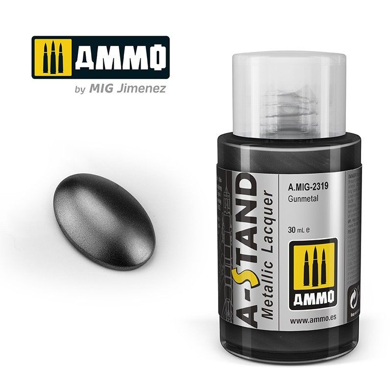 Лак металлик A-STAND Gunmetal (Ammo Mig) (30ml) #1