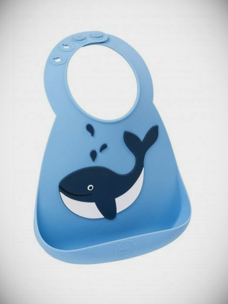 Нагрудник Make my day Baby Bib Whale голубой #1