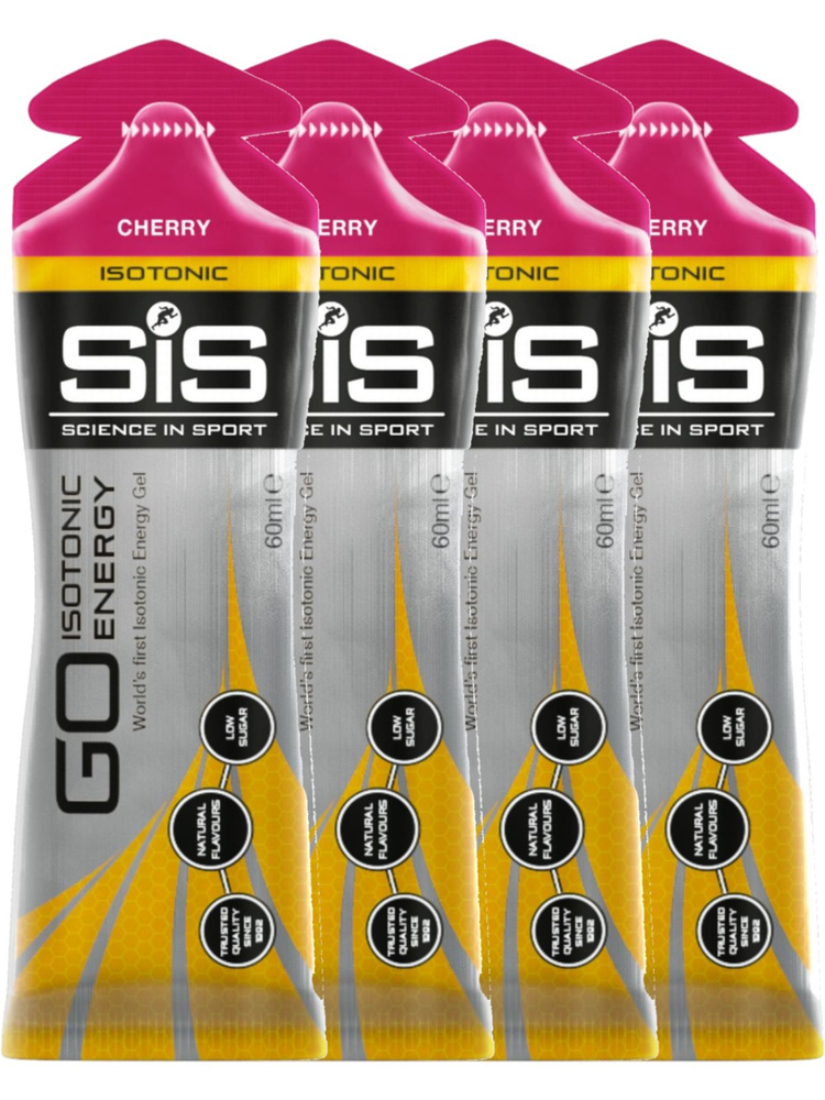 Энергетический гель SCIENCE IN SPORT (SiS) GO Isotonic Energy Gels 4 x 60 мл, Вишня  #1