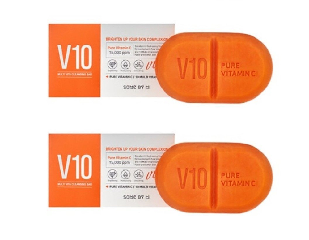 Some By Mi Очищающее мыло V10 Multi Vita Cleansing Bar, с витаминным комплексом, 106 гр, 2 шт  #1