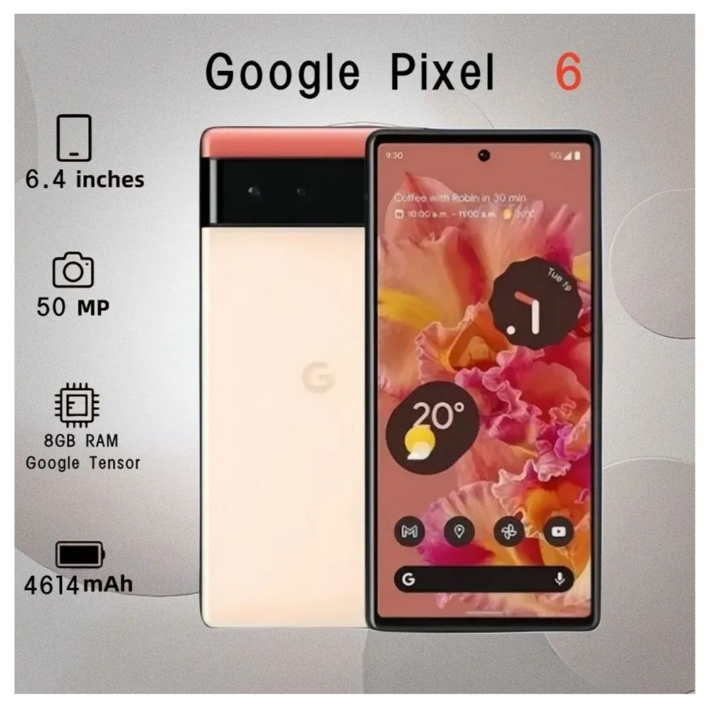 Google Смартфон Google Pixel 6（Европейская версия） 8/128 ГБ, светло-розовый  #1