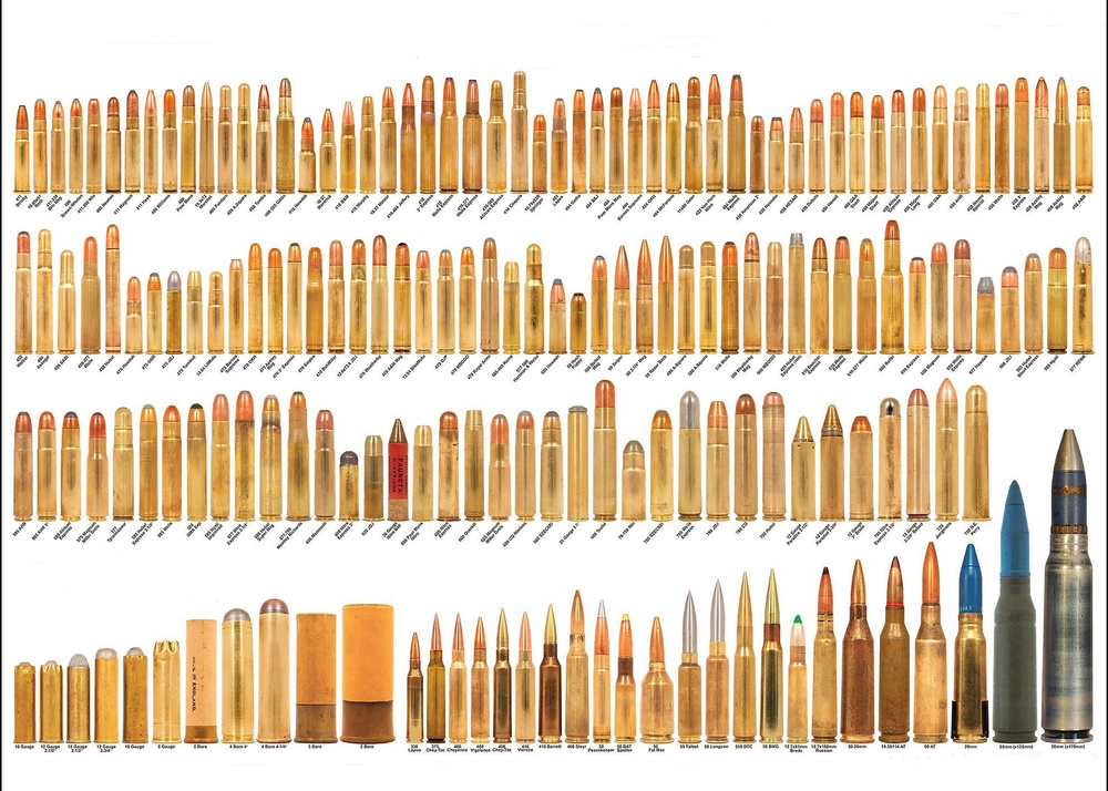 Плакат на холсте "Виды патронов" 84х60 см. #1