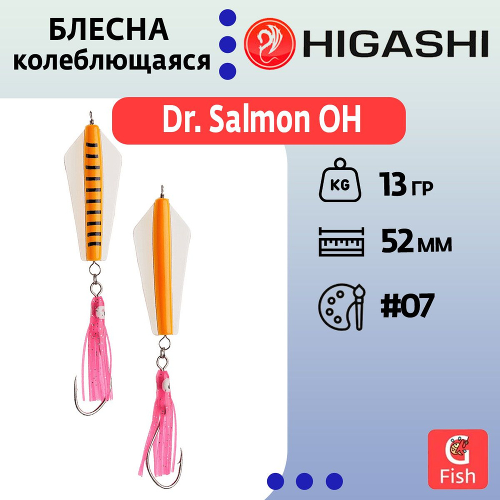 Блесна колеблющаяся HIGASHI Dr. Salmon OH 13g #07 #1