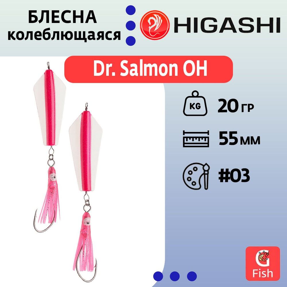 Блесна колеблющаяся HIGASHI Dr. Salmon OH 20g #03 #1