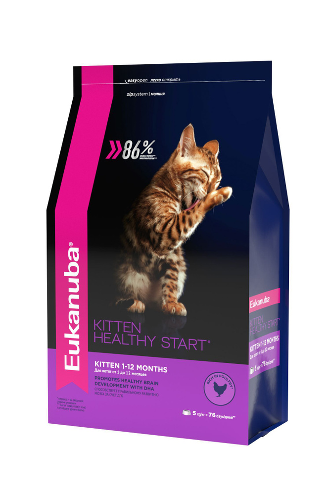 Корм для котят Eukanuba Kitten Healthy Start сбалансиованный сухой, 0,4 кг  #1