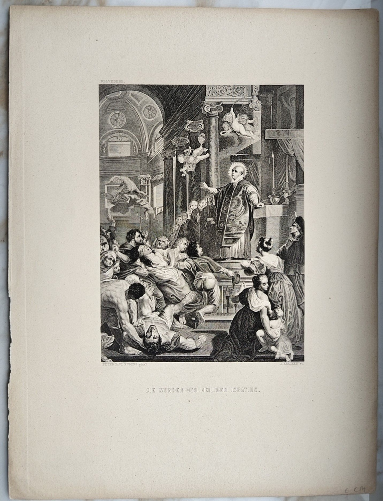 Чудо Игнатия Лойолы. Офорт. Германия, Дрезден и Лейпциг, 1850-е гг.  #1