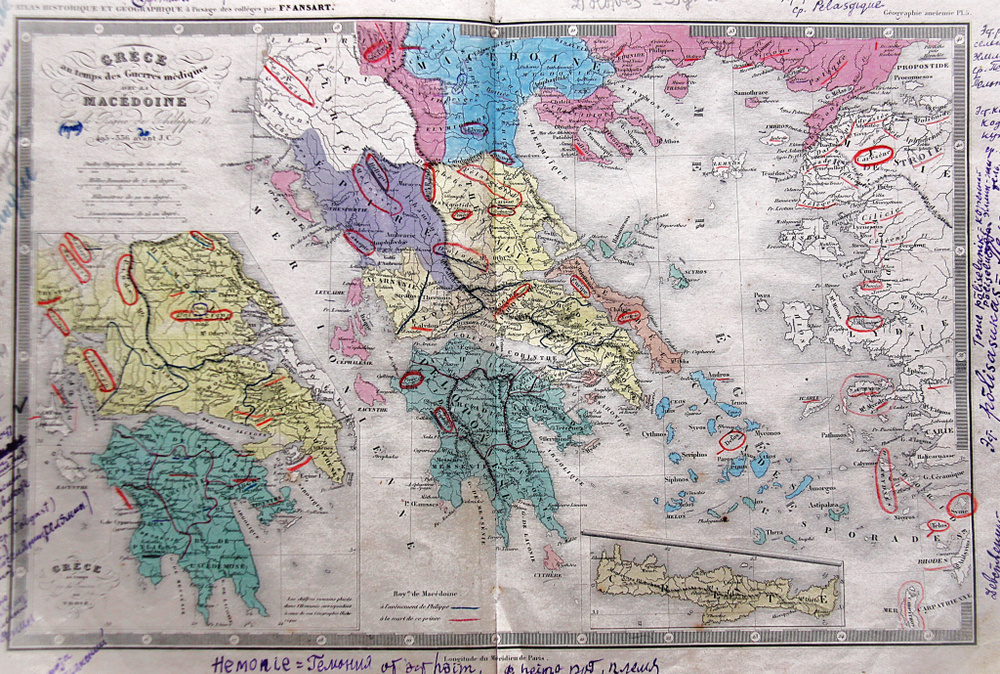 Карта Греции и Македонии в правление Филиппа II #1