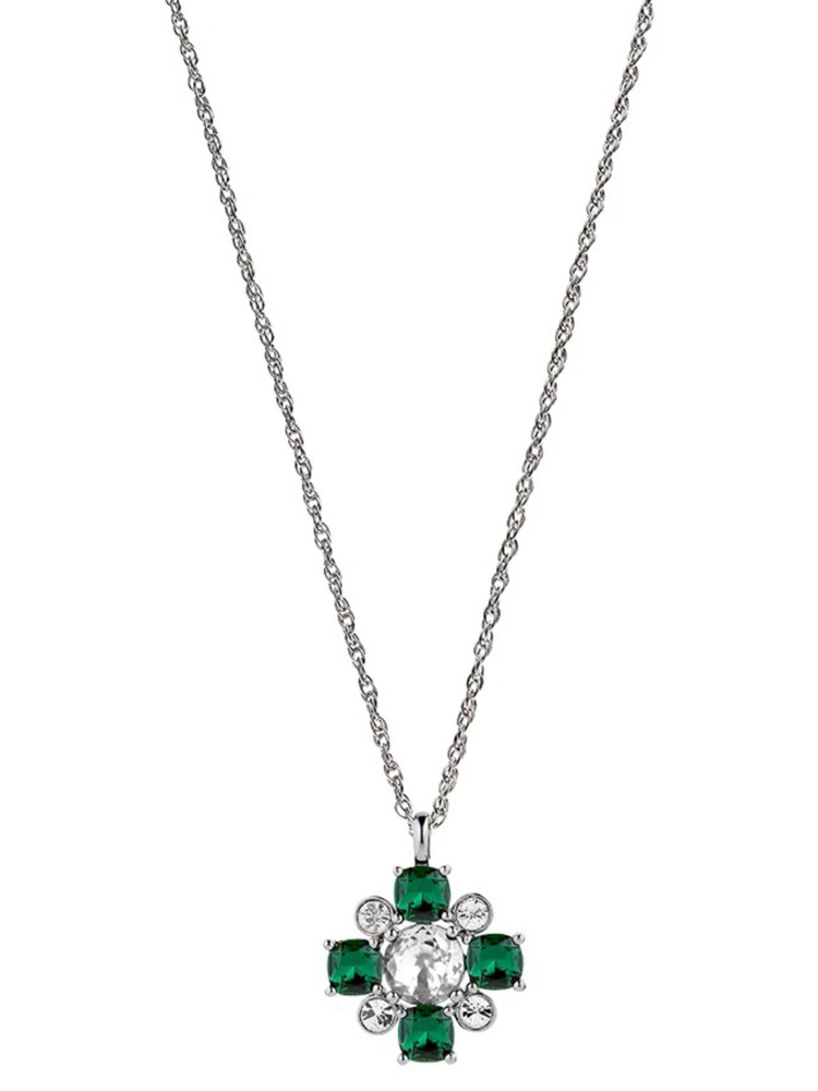 Колье женское с подвеской SASSI SS EMERALD GREEN Dyrberg Kern, Дизайнерская бижутерия, кристаллы Swarovski #1