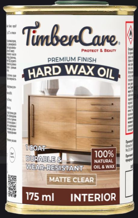 Защитное масло с твердым воском TimberCare Hard Wax Oil, Прозрачный матовый/ Clear Matte 0.75 л  #1