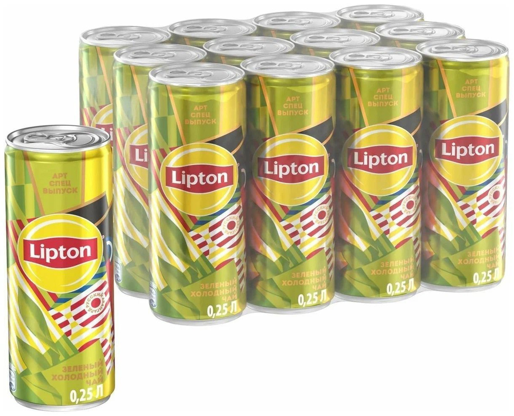 Холодный чай Липтон Зелёный (Lipton) 12 х 0,25л ЖБ #1