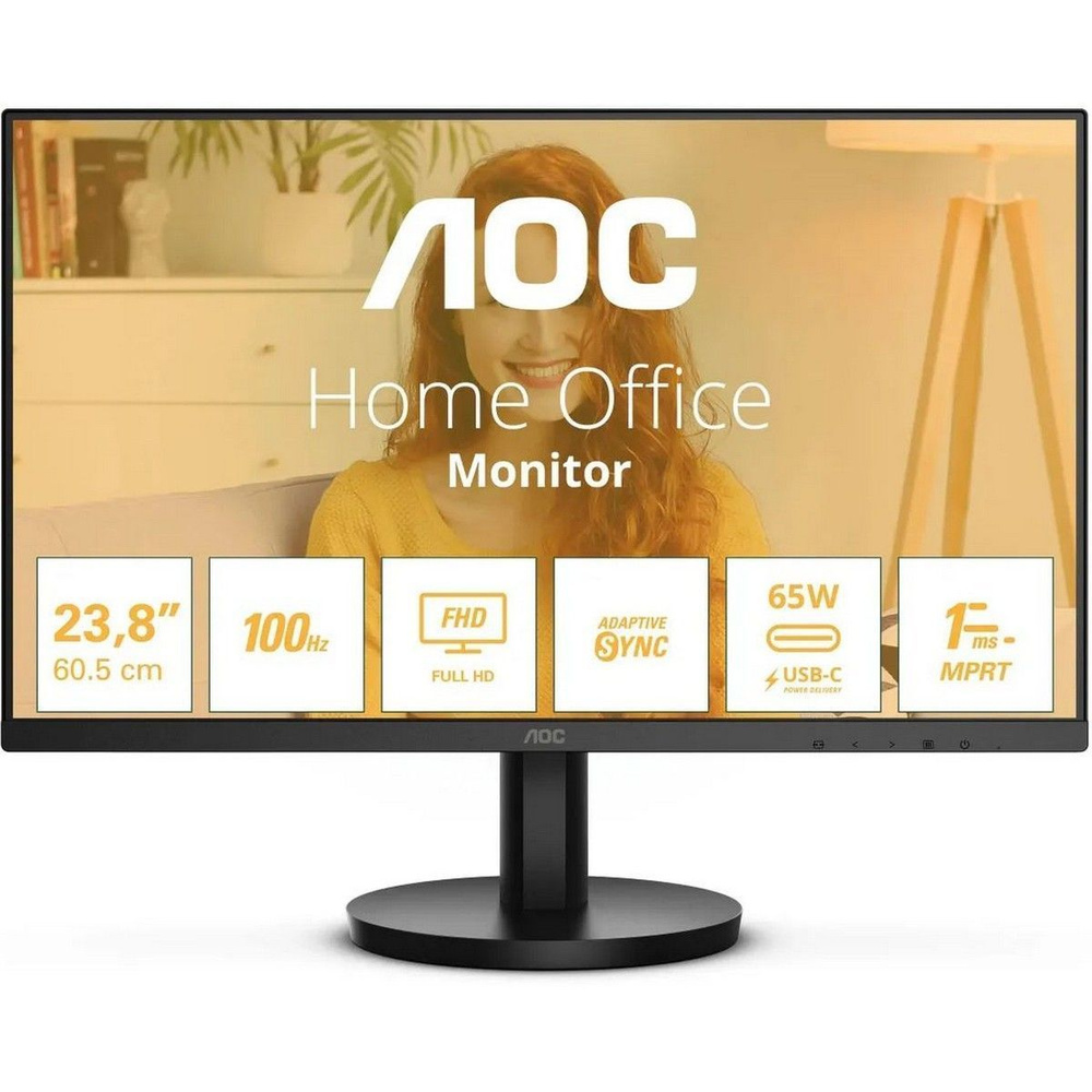 AOC 23.8" Монитор 24B3CA2, черный #1