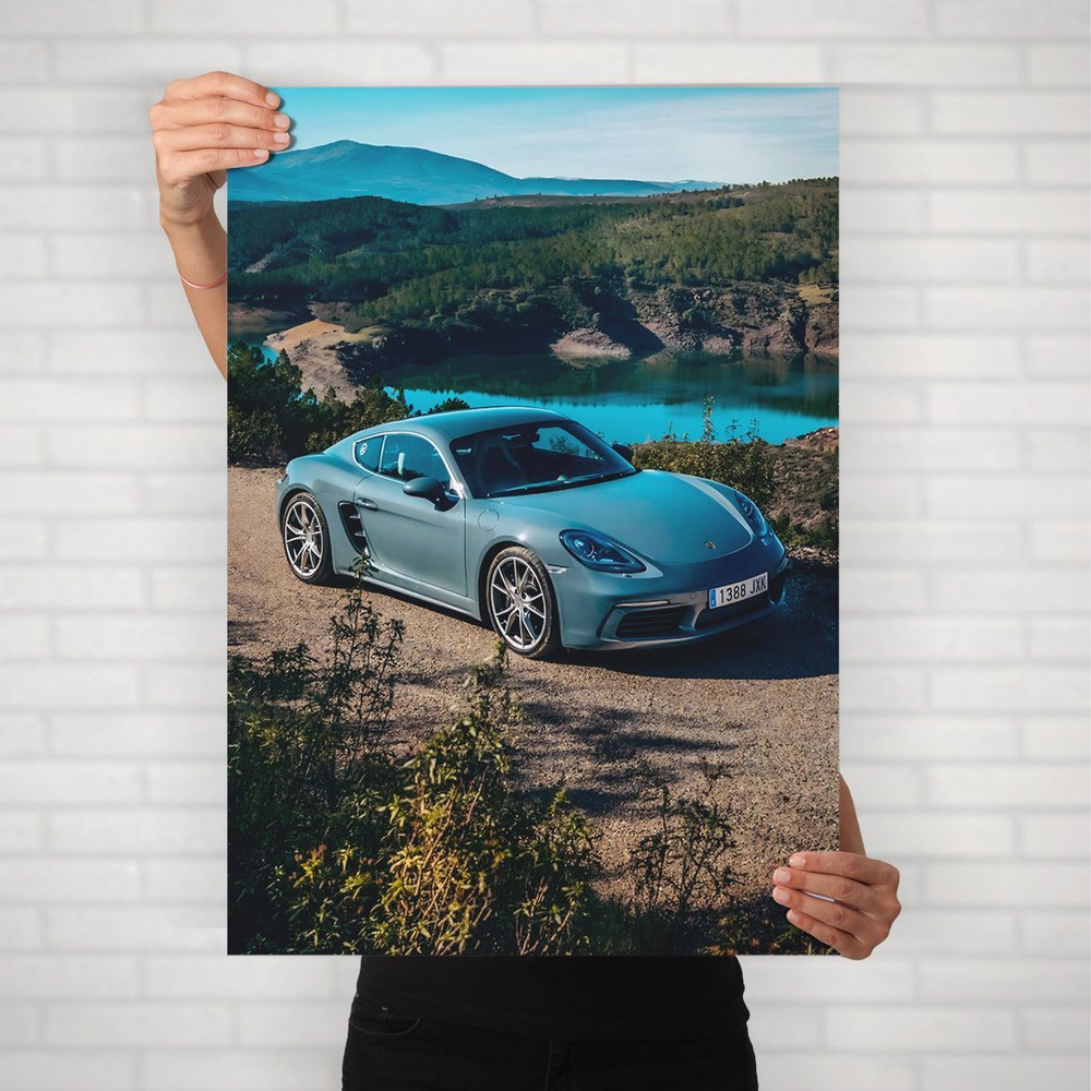 Плакат на стену для интерьера Культовые машины (Porsche Cayman 2) - Постер по легендарным и классическим #1