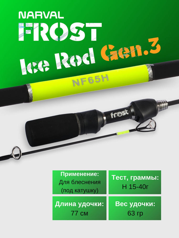 Зимнее удилище со сменным хлыстом Narval Frost Ice Rod Gen.3 77cm #H / Удилище для блеснения Нарвал Фрост #1