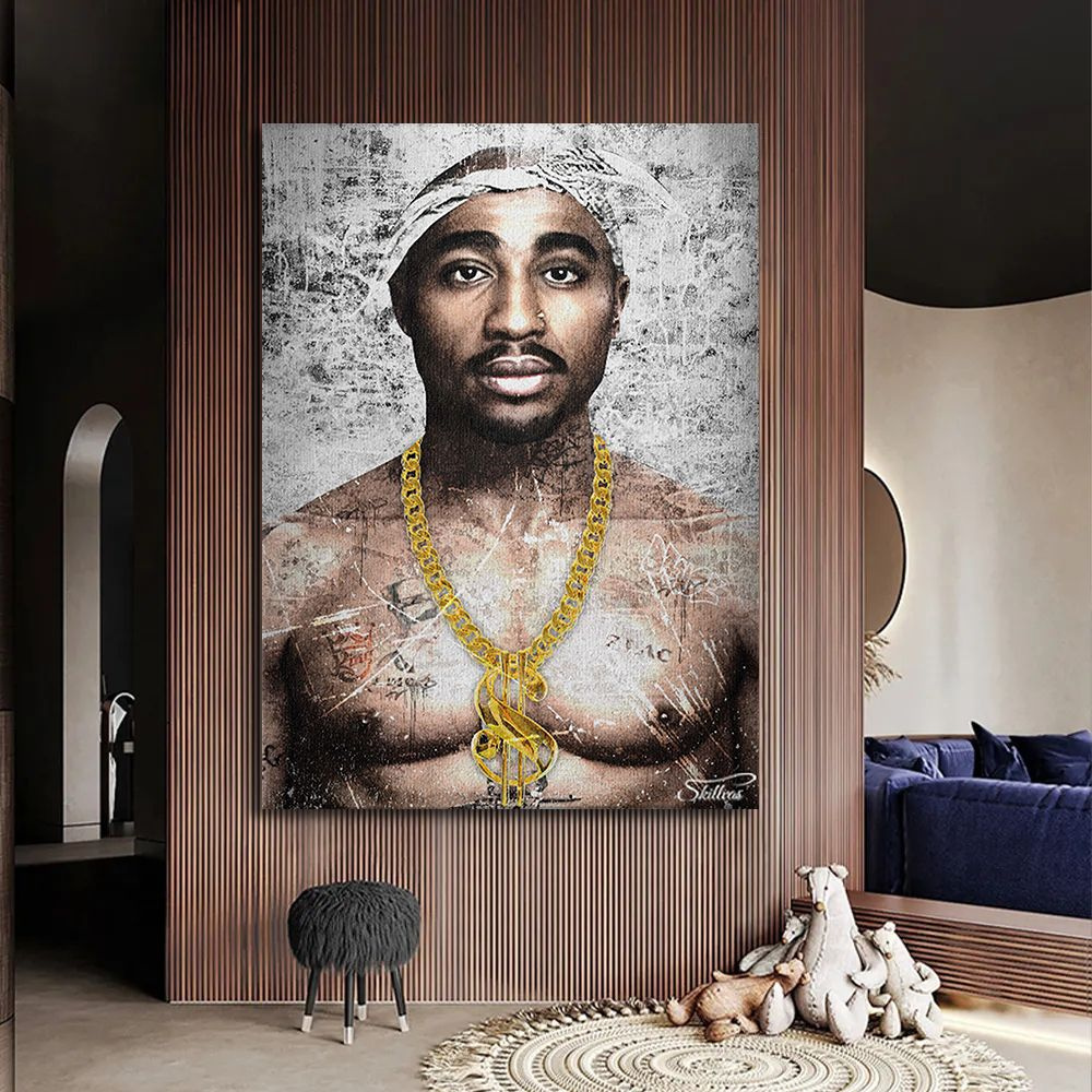 2pac / Тупак Шакур, 60х80 см. Картины на стену для интерьера, постер на холсте, HIP HOP  #1