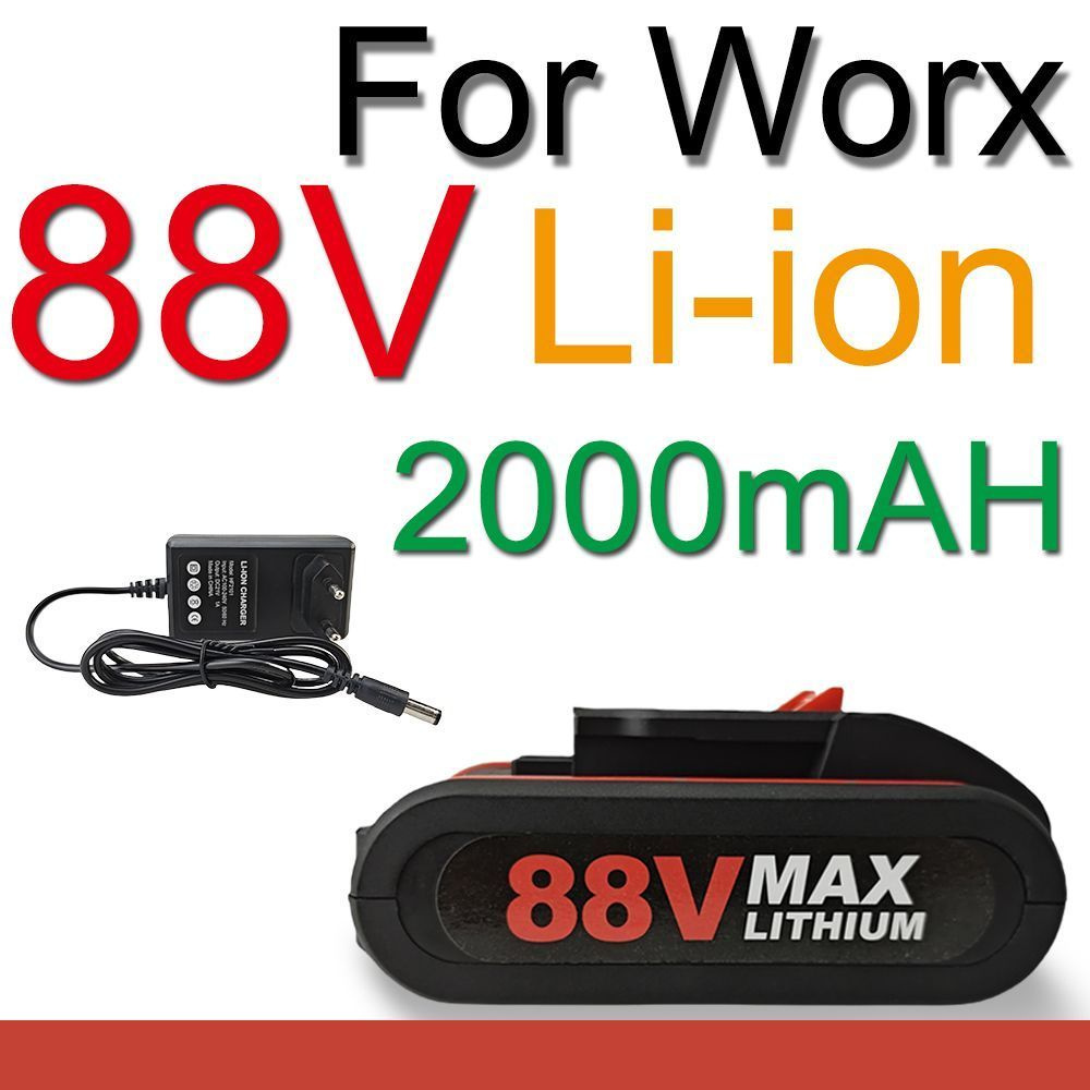 Аккумуляторная ударная дрель-шуруповерт 88V 2000mAh для WORX 36VF 48VF 88VF Перезаряжаемая литий-ионная #1