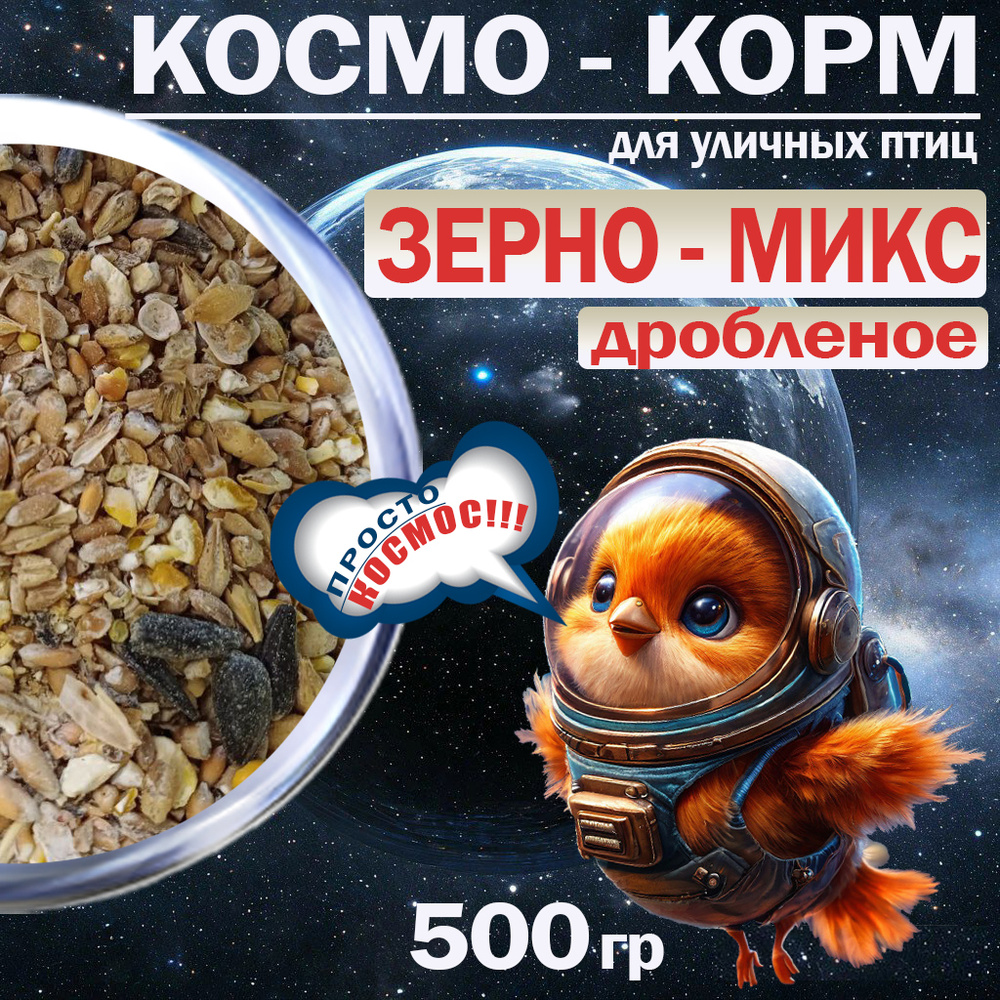 Корм для лесных, уличных и домашних птиц, дробленый/ 500 гр  #1