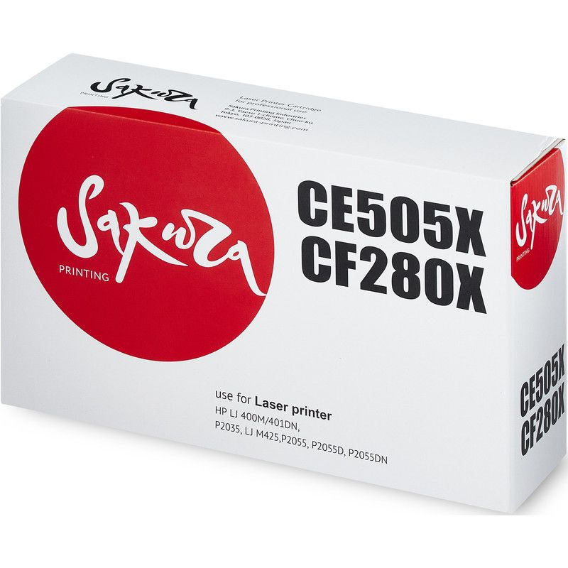 Картридж Sakura CE505X (05X) для HP, черный, 6500 к.