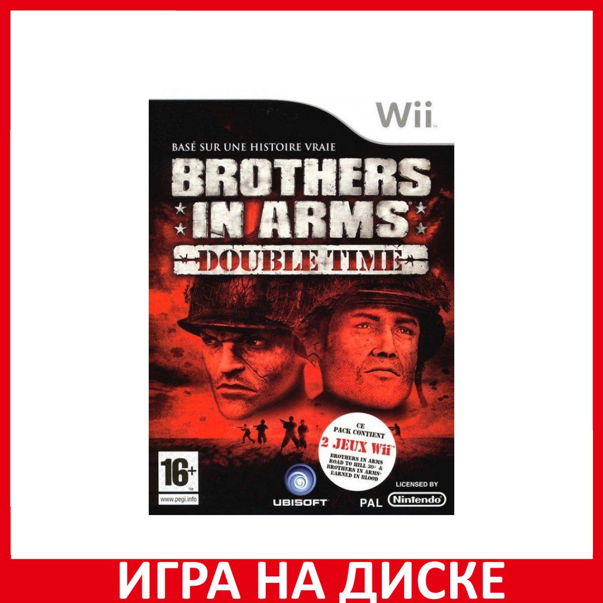 Диск с Игрой Brothers in Arms Double Time (Wii/WiiU). Новый лицензионный запечатанный диск.