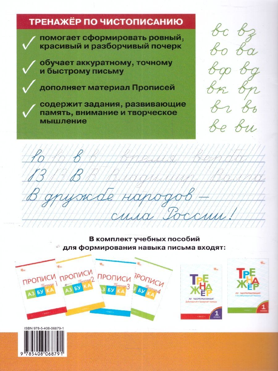 Тренажёр по чистописанию 1 класс. Обучение письму на частой косой линии. Новый ФГОС | Writing Practice Workbook for 1st Grade. Learning to Write on a Dense Slanted Line. New FGS Standard - Ozon image 3