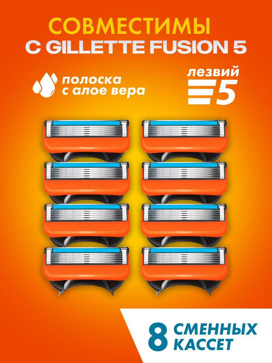 Кассетыдлябритьясовместимыcпопулярнымимужскимибритвами,8штпо5лезвийстриммером