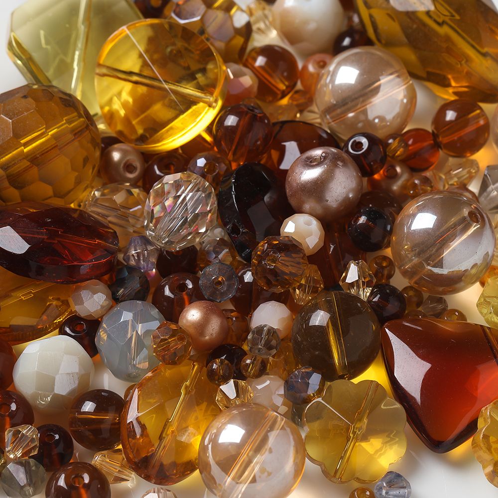 МиксАссортиизграненыххрустальныхбусинижемчуга(имитация)разногоразмера,Наборбусиндлярукоделия45гр/уп,Цветкоричневый
