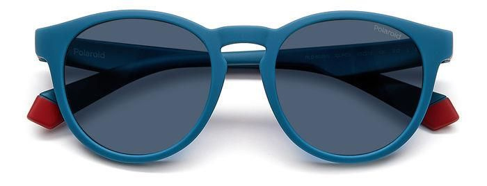 Детские солнцезащитные очки Polaroid Kids PLD 8048/S CLP C3, цвет: голубой, цвет линзы: серый, круглые, #1