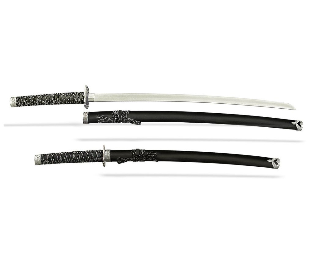 Самурайские мечи Катана и Вакидзаси (2 шт., черные ножны) №24  #1