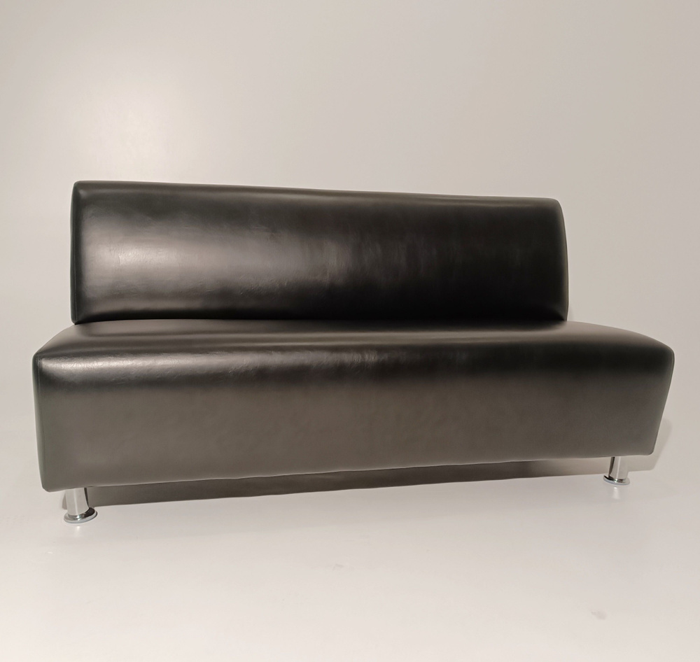 RONUM Прямой диван, механизм Нераскладной, 150х67х77 см,черный  #1