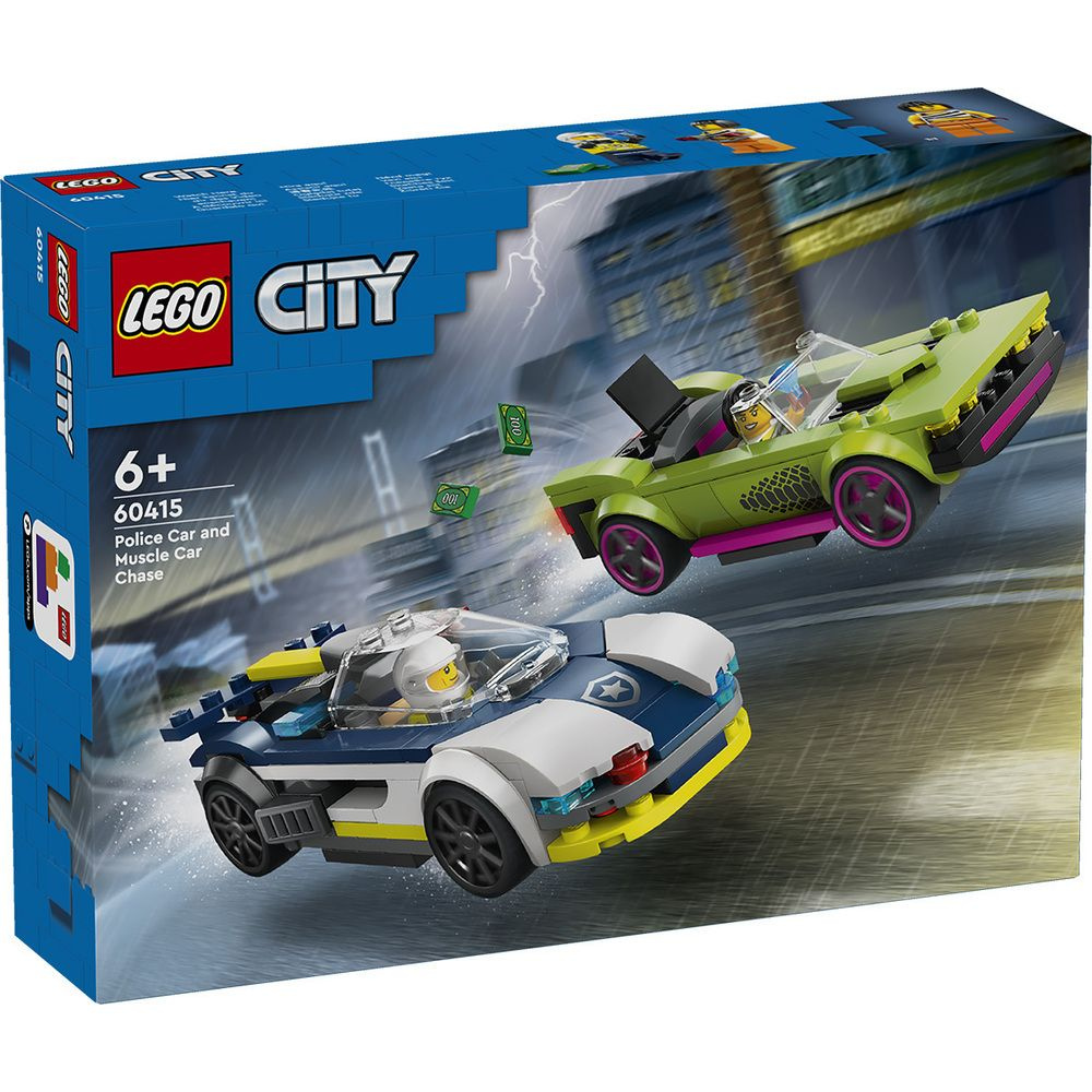 Конструктор LEGO City 60415 Погоня за полицейской машиной и мускул-каром  #1