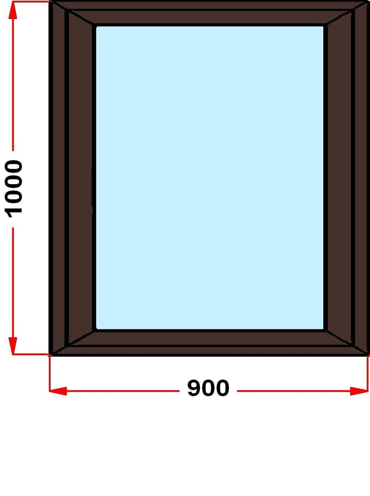 Окно+москитка из профиля Grunder 70 мм (1000 x 900), с поворотно-откидной створкой, стеклопакет 3 стекла, #1
