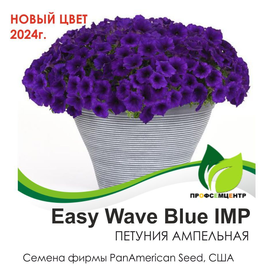 Петуния Easy Wave Blue IMP (Изи Вэйв Блю Имп), семена, 5 шт. (фасовка), ампельная  #1